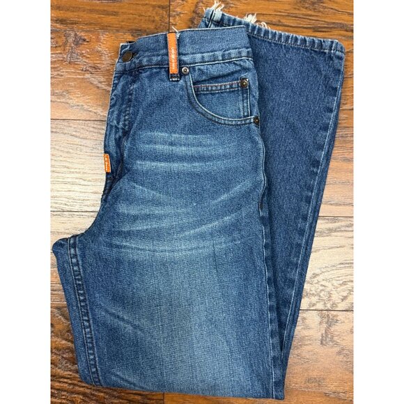 LRG Mens Blue Jeans Size 30x30 Distressed Denim Relaxed Fit Embroidered Pocket - Picture 5 of 9